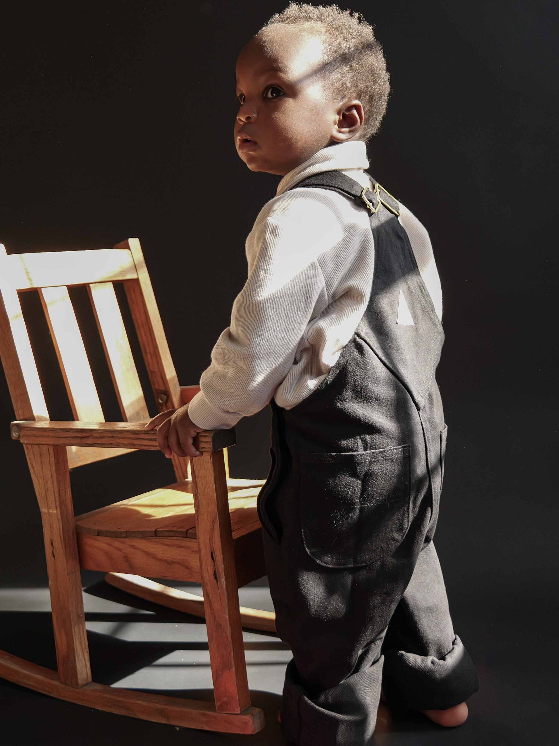 "The Mini Logos" Kid's Black Overall