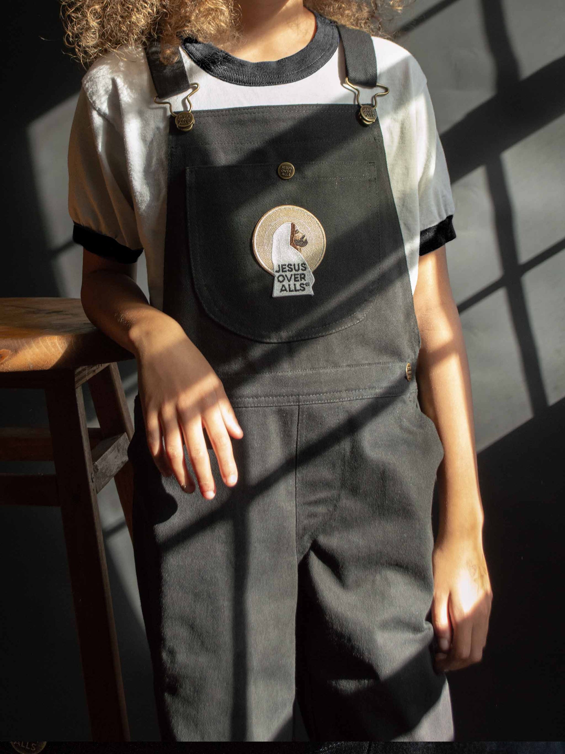 "The Mini Logos" Kid's Black Overall