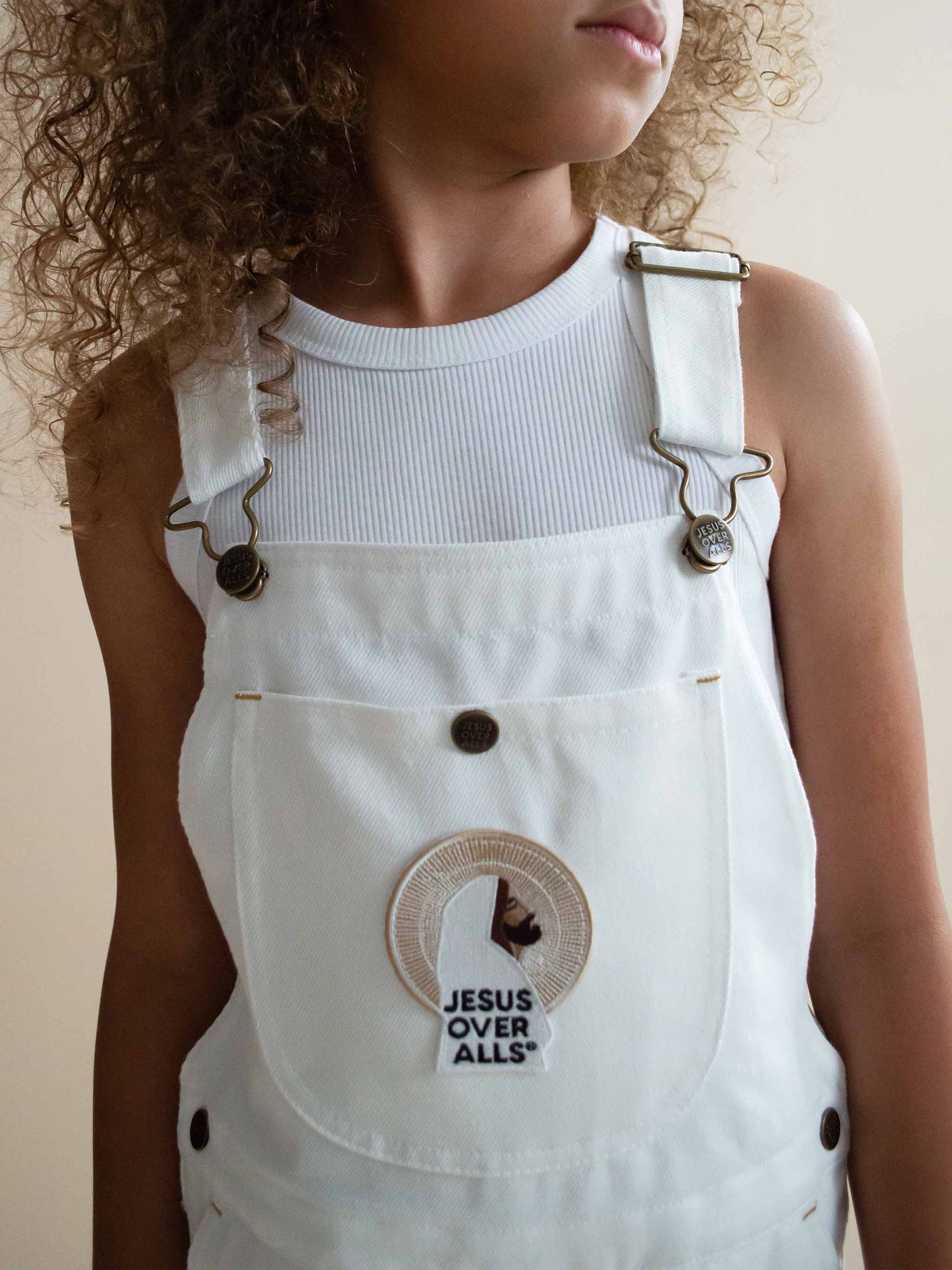 "The Mini Logos" Kid's White Overall