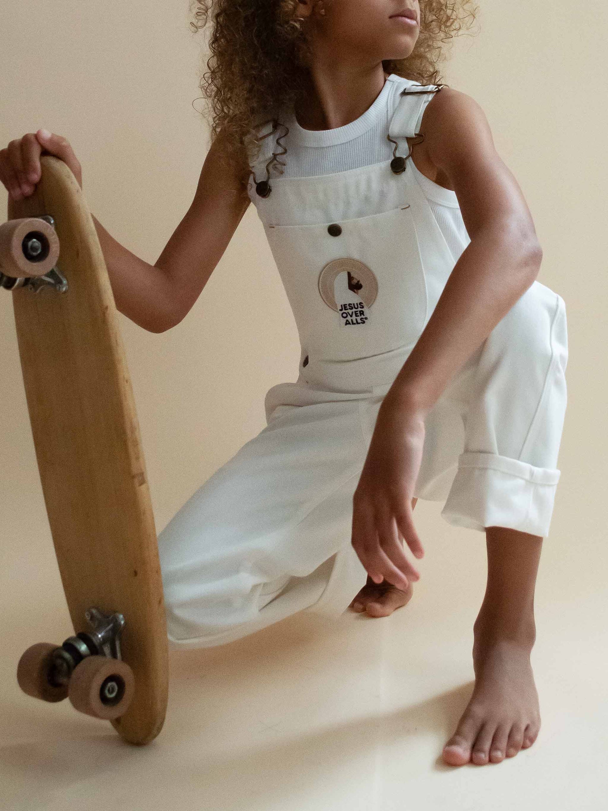 "The Mini Logos" Kid's White Overall