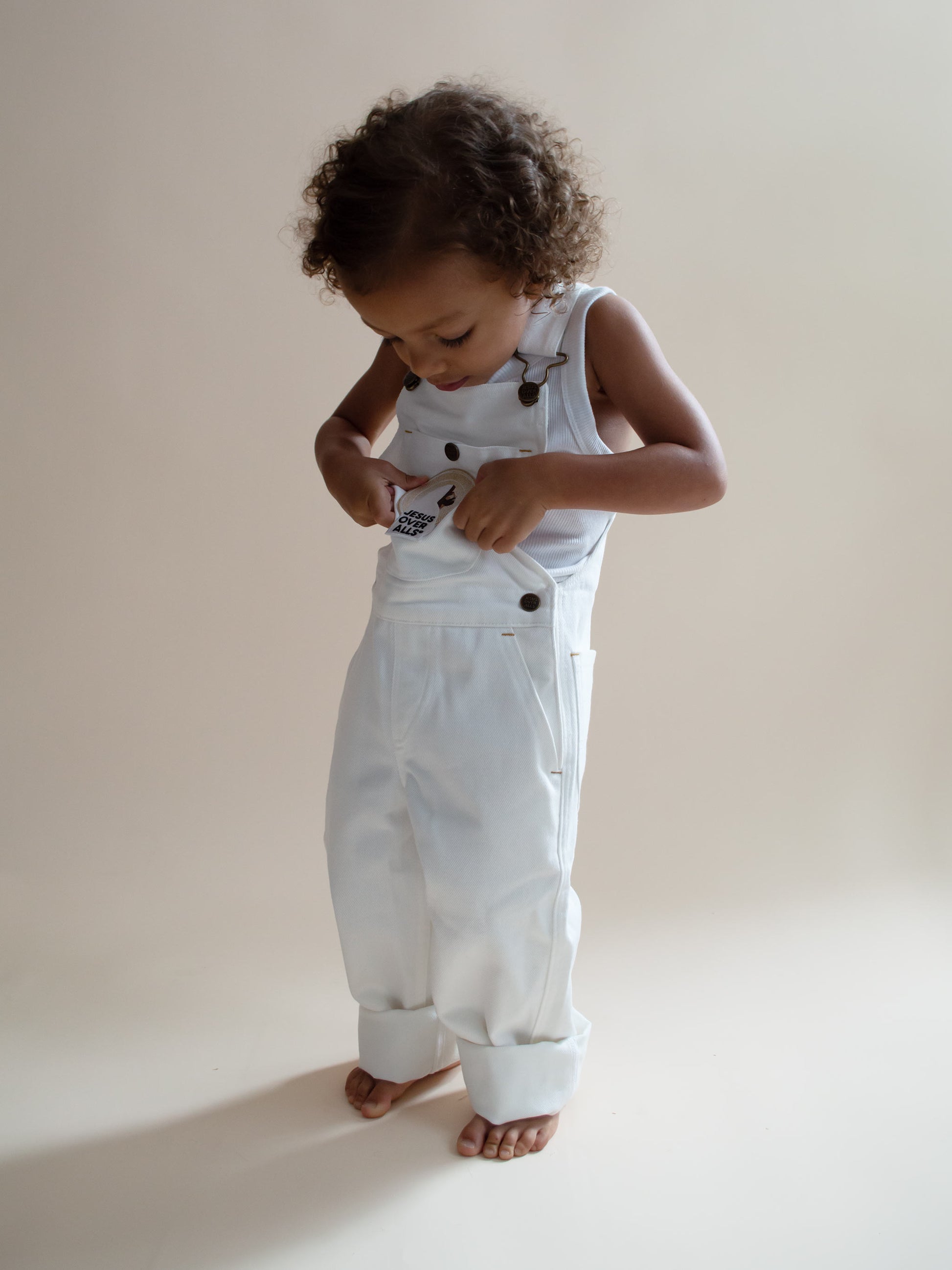 "The Mini Logos" Kid's White Overall