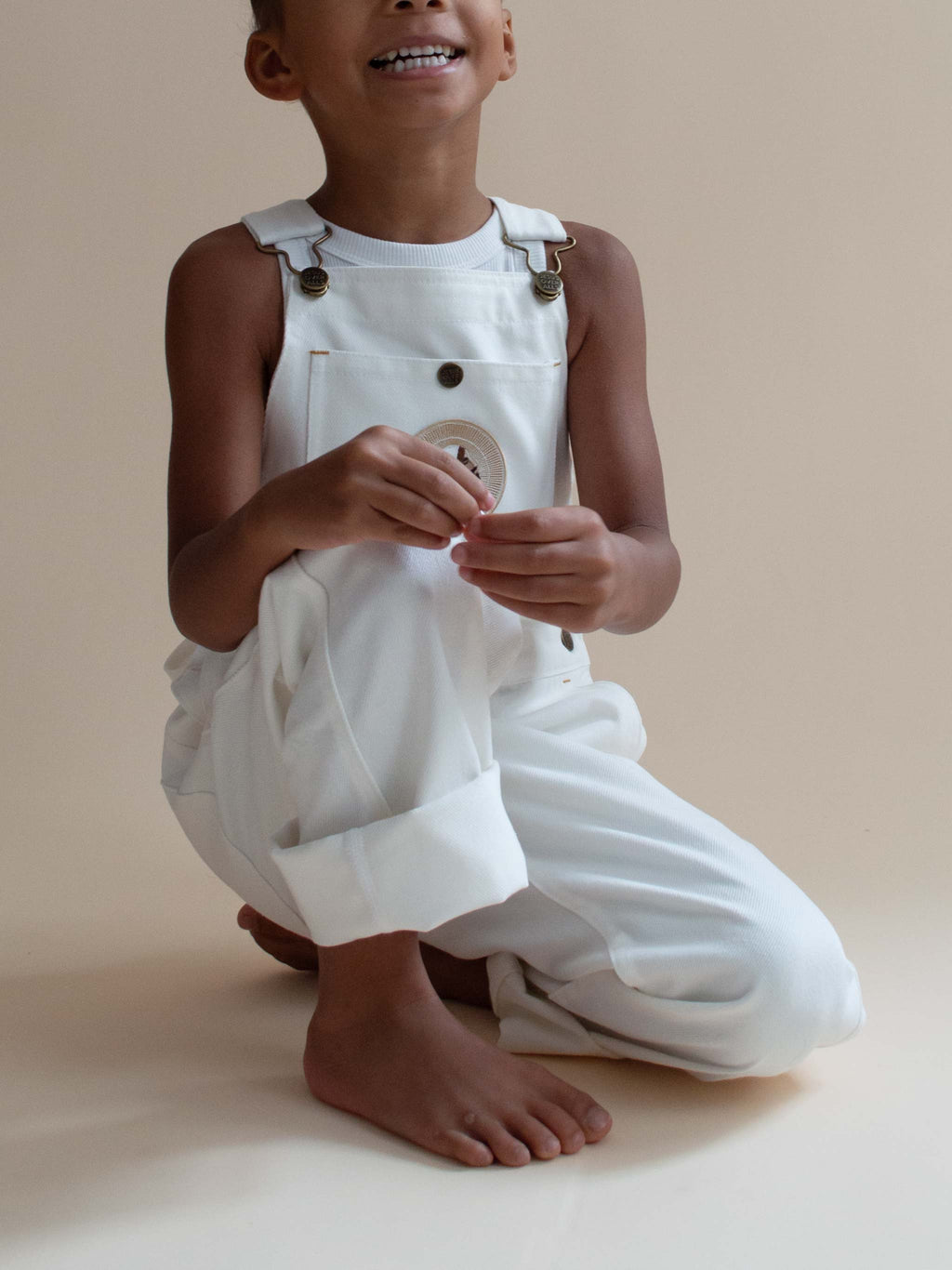 "The Mini Logos" Kid's White Overall