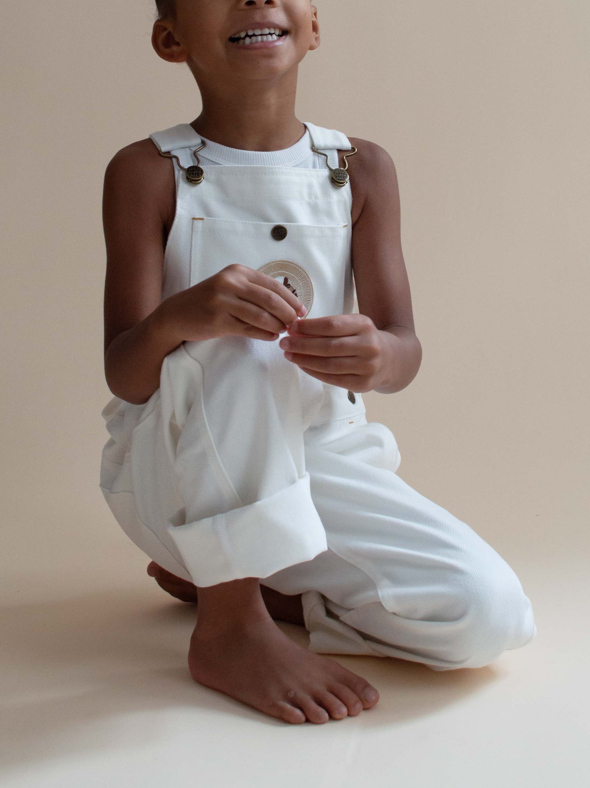"The Mini Logos" Kid's White Overall