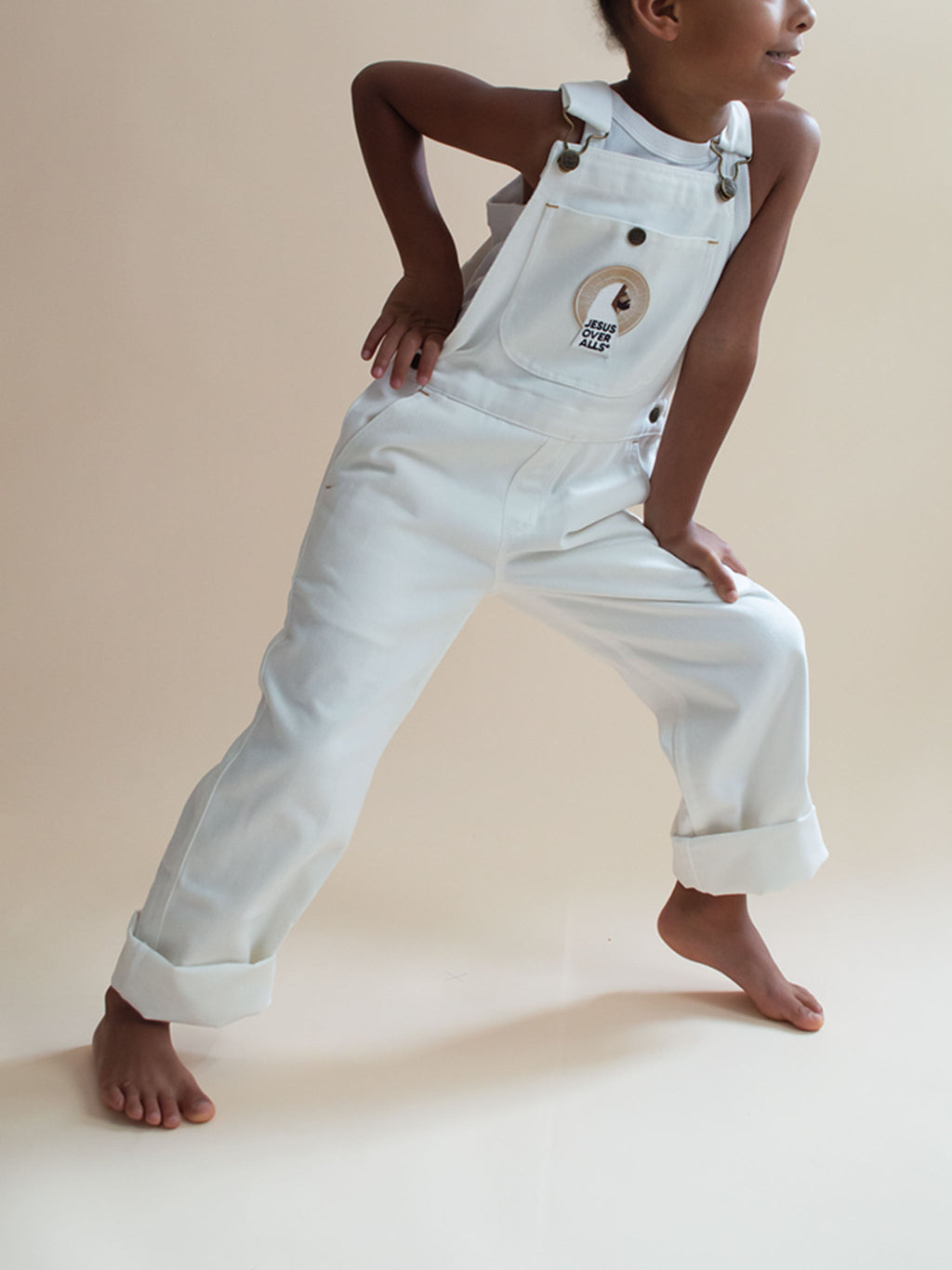 "The Mini Logos" Kid's White Overall