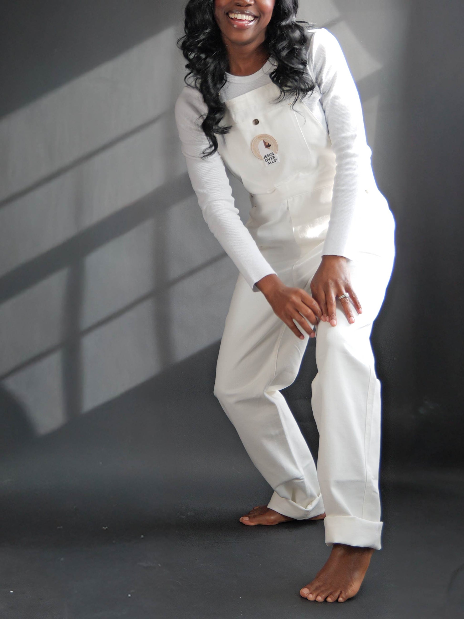 "The Logos" Women's White Overalls