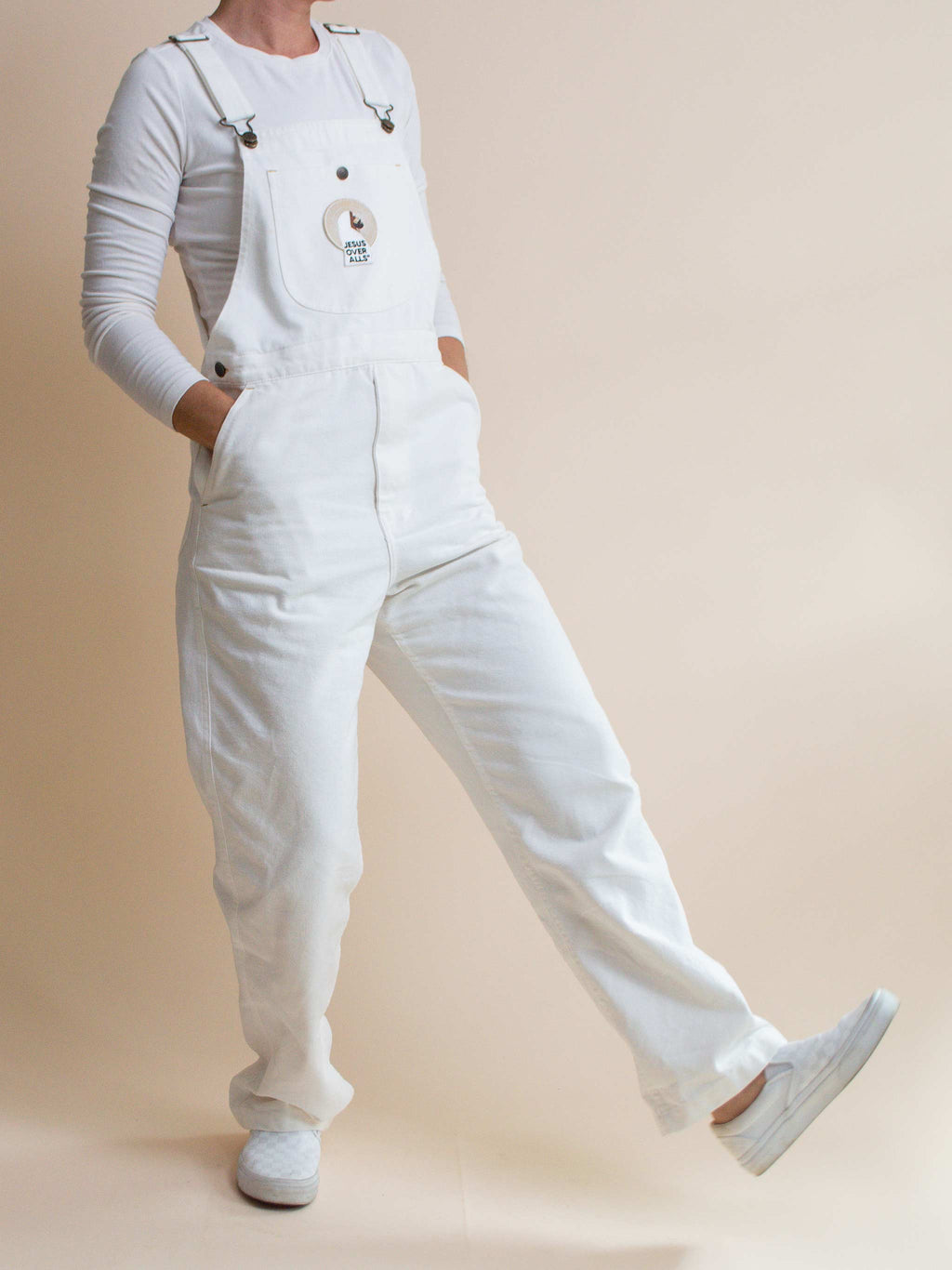 "The Logos" Women's White Overalls