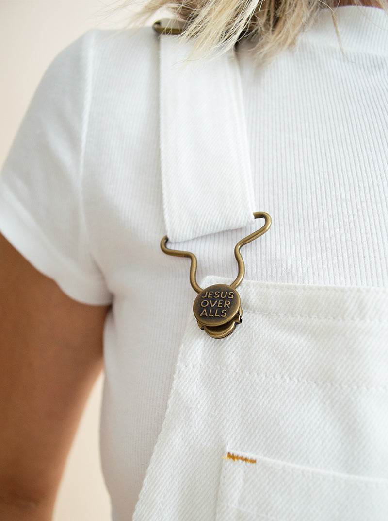 "The Logos" Women's White Overalls