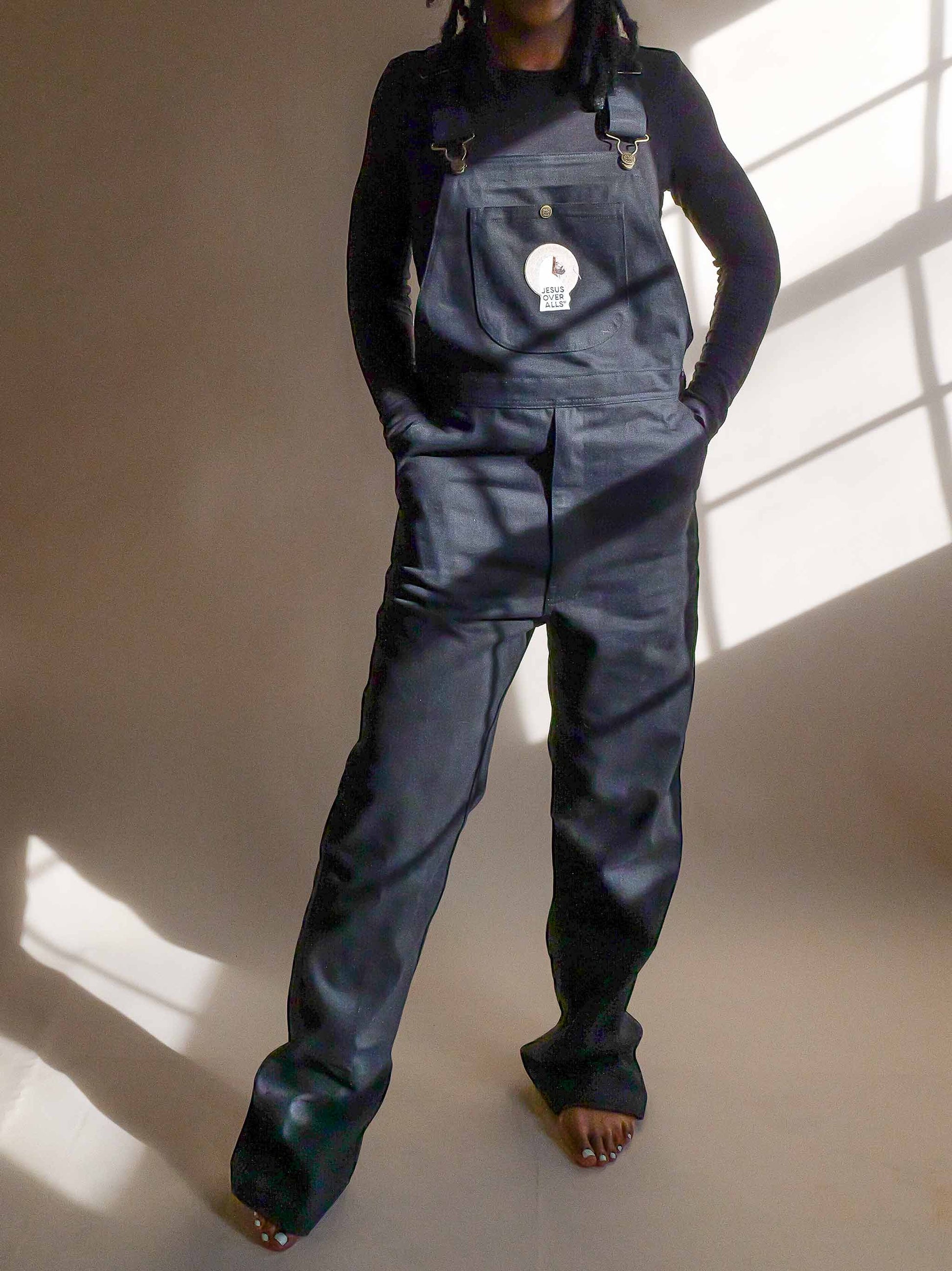 "The Logos" Women's Black Overalls