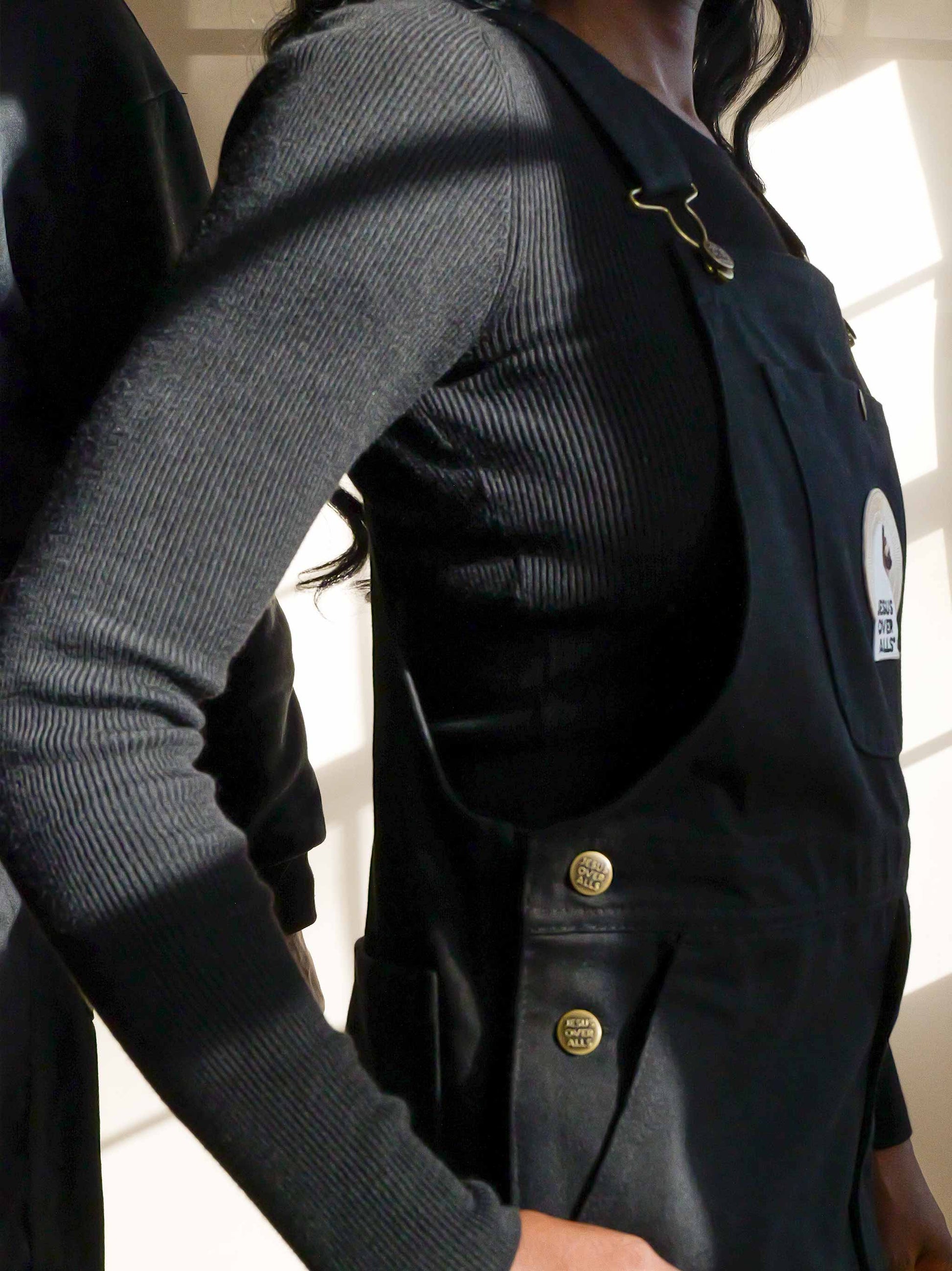 "The Logos" Women's Black Overalls