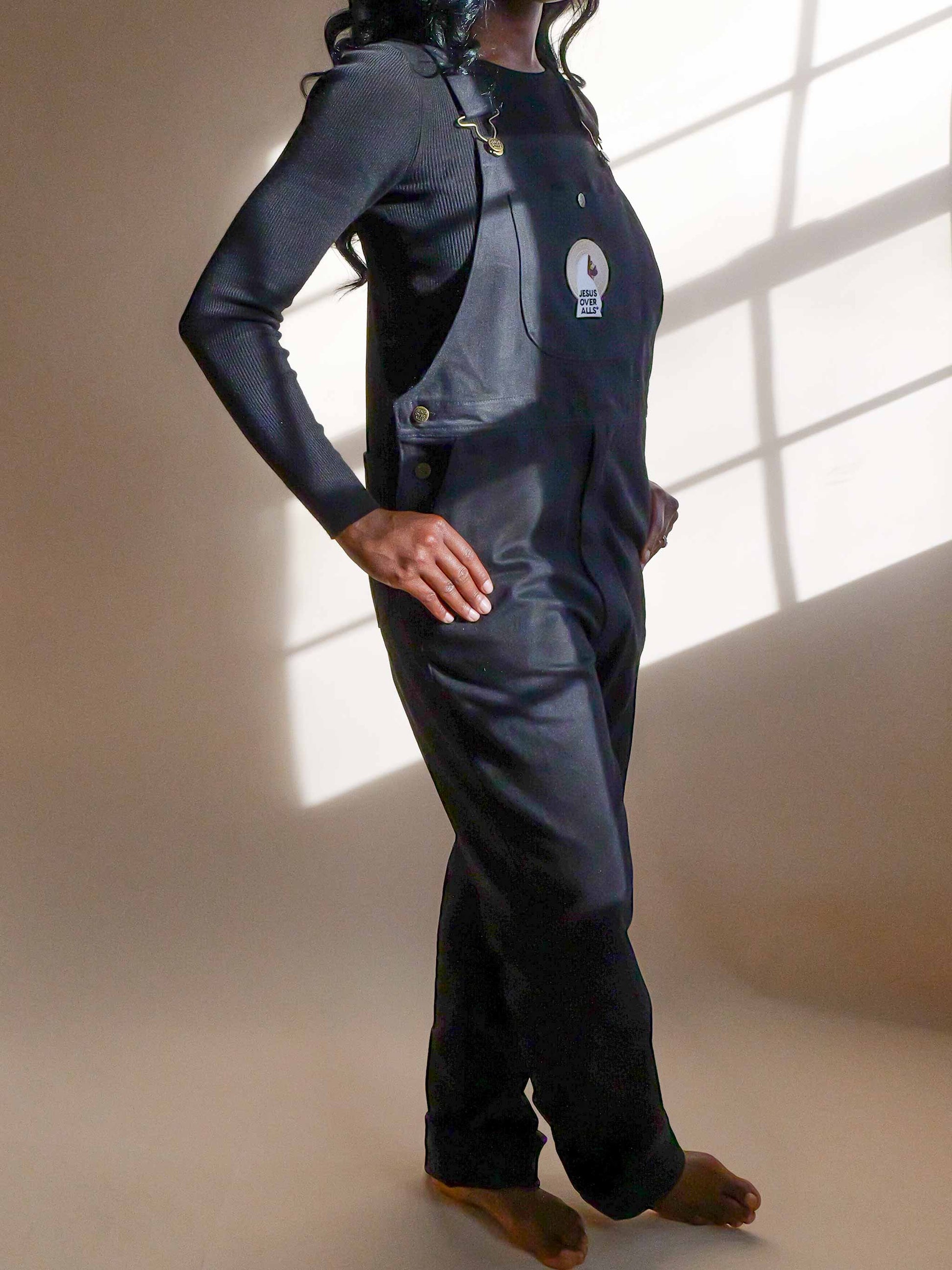 "The Logos" Women's Black Overalls