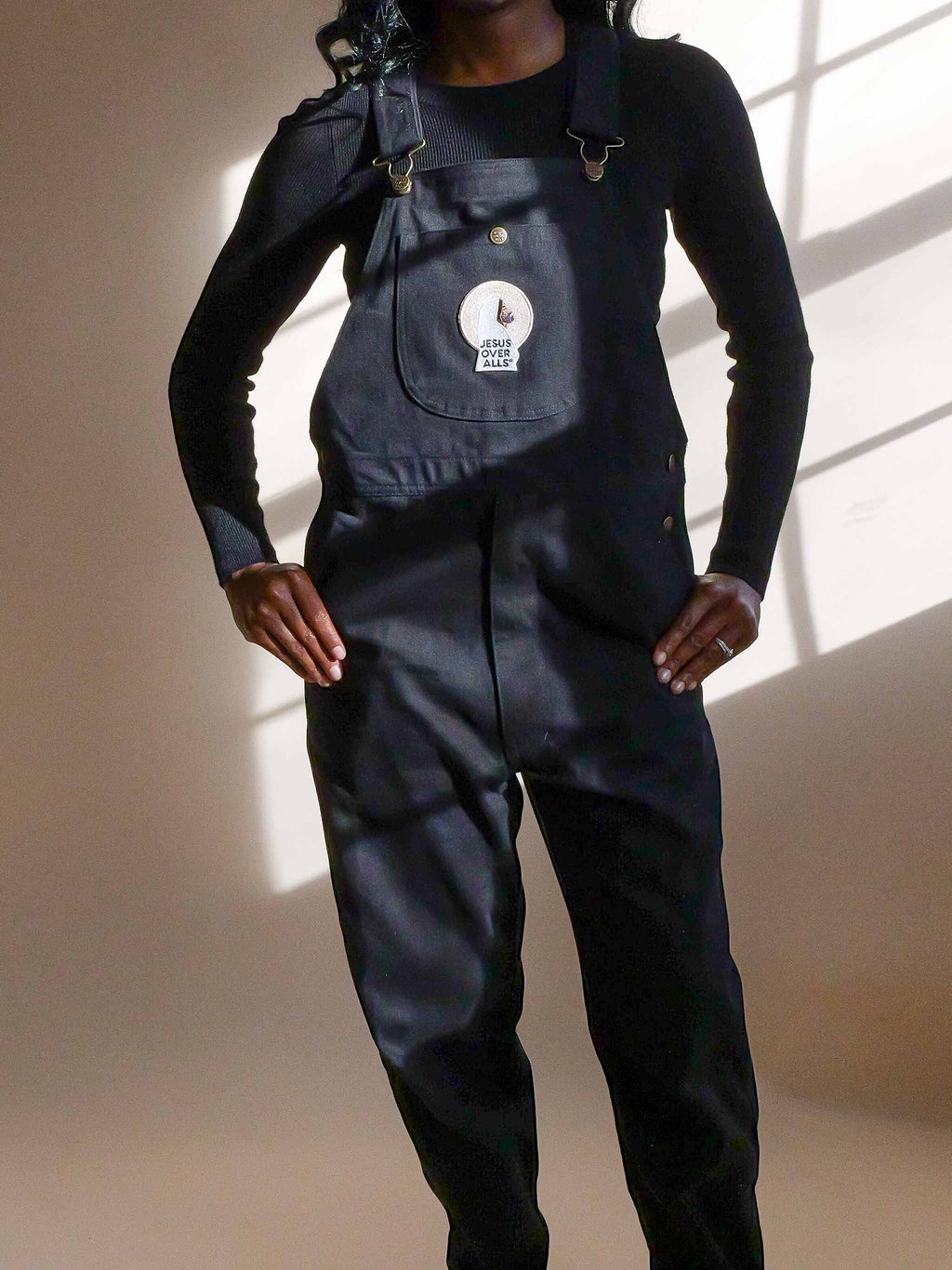 "The Logos" Women's Black Overalls